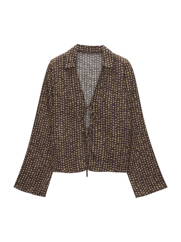 Pull&Bear Pull&Bear Bluza  temno rjava / rumena