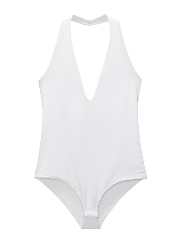 Pull&Bear Pull&Bear Bodi majica  bela