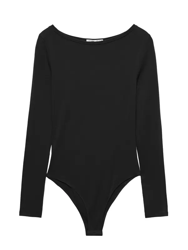 Pull&Bear Pull&Bear Bodi majica  črna
