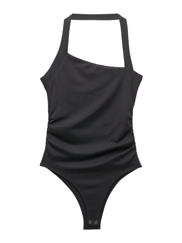 Pull&Bear Pull&Bear Bodi majica  črna