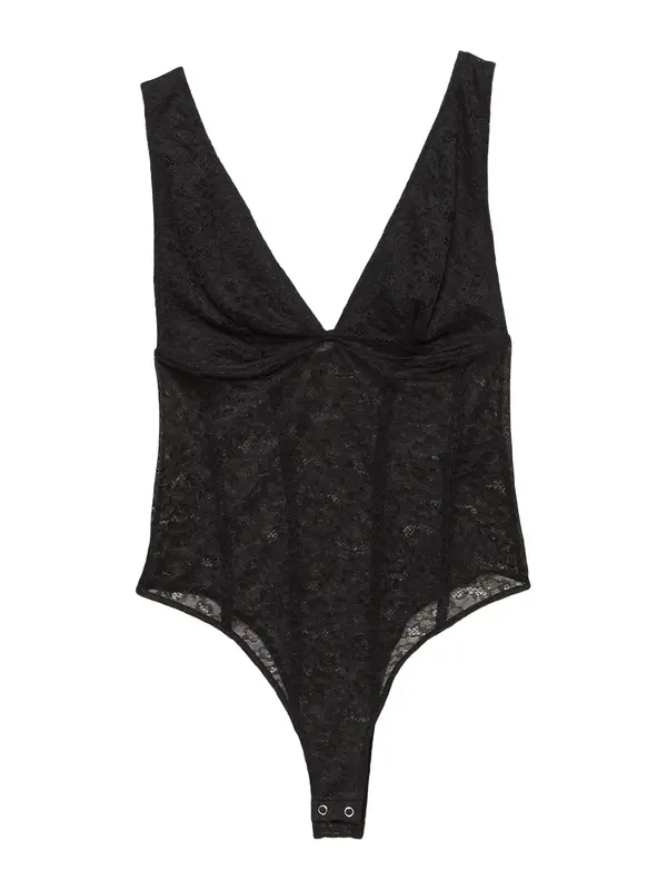 Pull&Bear Pull&Bear Bodi majica  črna
