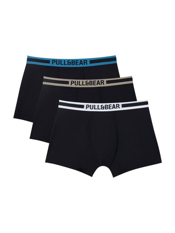 Pull&Bear Pull&Bear Boksarice  cijansko modra / mokka / črna / bela