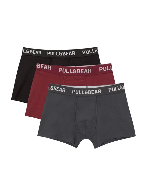 Pull&Bear Pull&Bear Boksarice  grafit / svetlo siva / bordo / črna