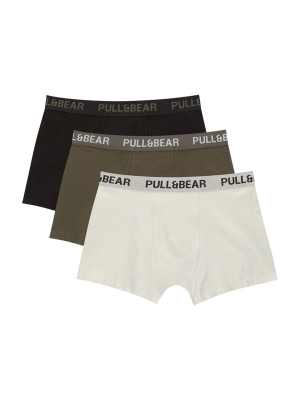 Pull&Bear Pull&Bear Boksarice  kaki / črna / bela