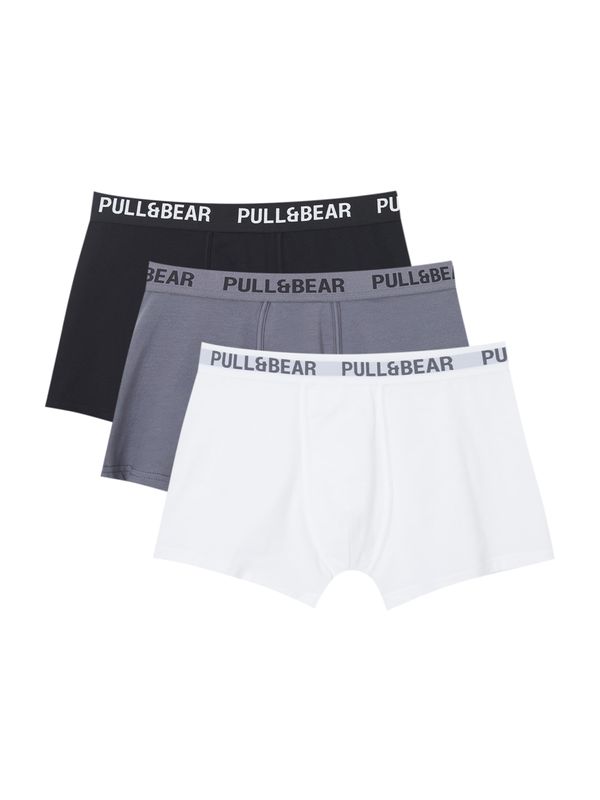 Pull&Bear Pull&Bear Boksarice  siva / črna / bela