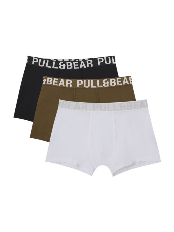 Pull&Bear Pull&Bear Boksarice  svetlo siva / oliva / črna / bela