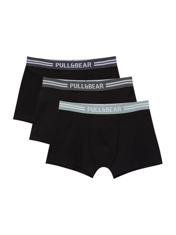 Pull&Bear Pull&Bear Boksarice  temno siva / žad / črna / bela