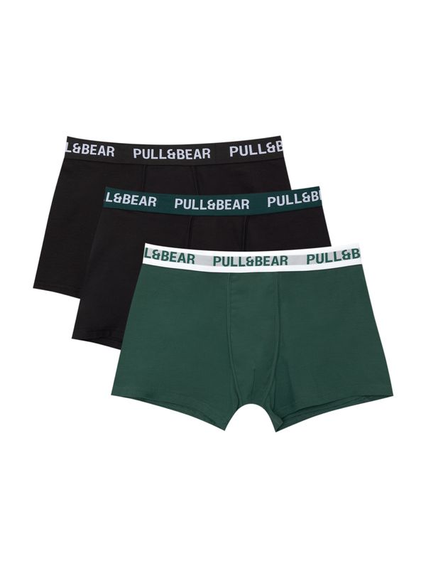 Pull&Bear Pull&Bear Boksarice  temno zelena / črna / bela