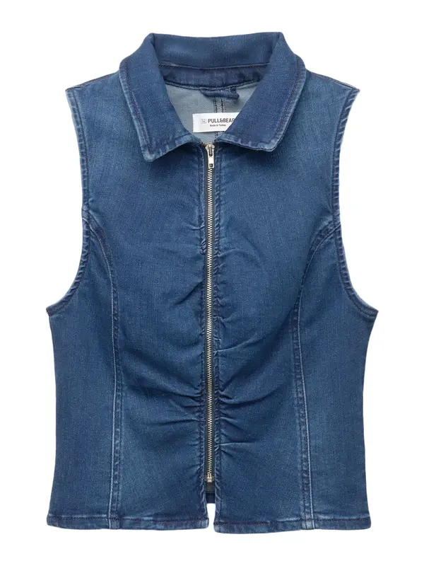 Pull&Bear Pull&Bear Brezrokavnik  temno modra