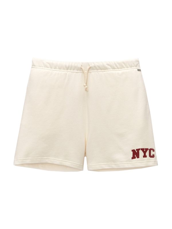 Pull&Bear Pull&Bear Hlače  bež / merlot / volneno bela