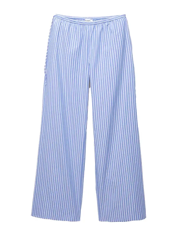 Pull&Bear Pull&Bear Hlače  moder denim / bela