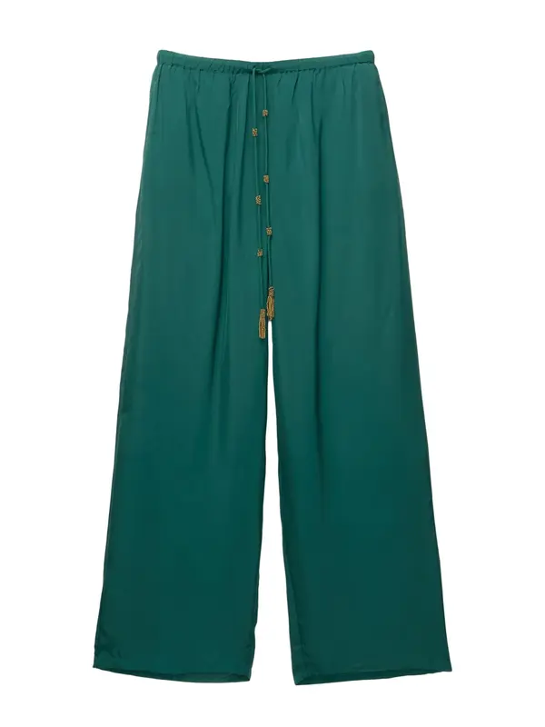 Pull&Bear Pull&Bear Hlače  temno zelena