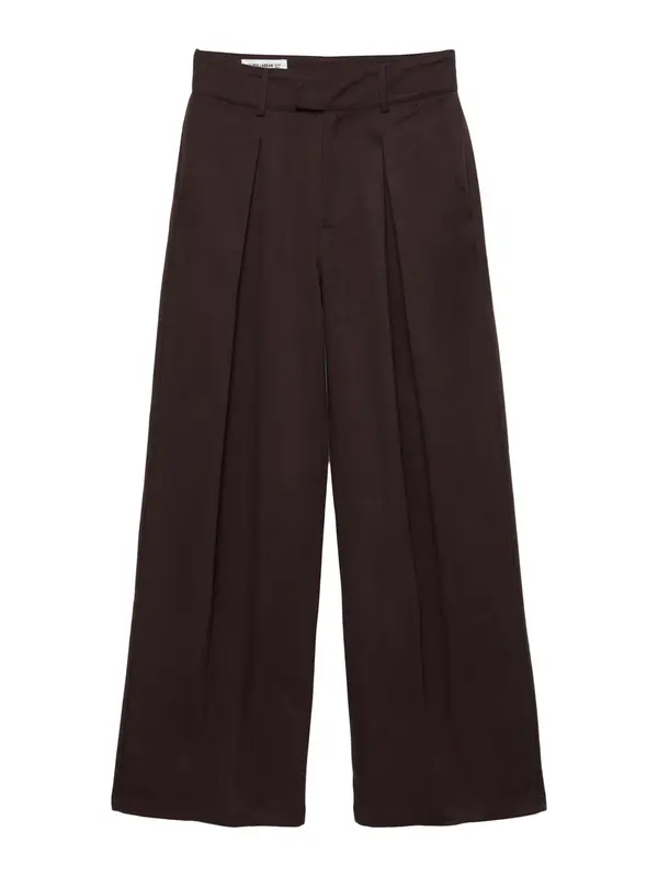 Pull&Bear Pull&Bear Hlače z naborki  burgund