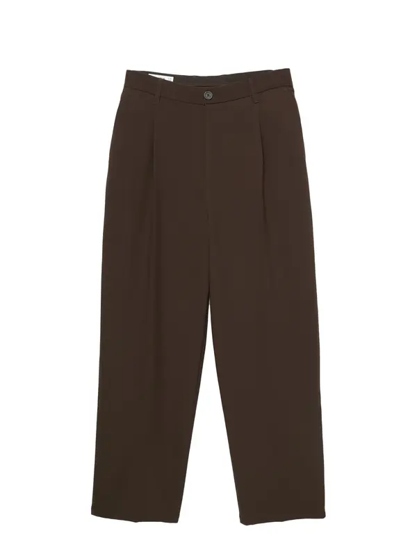 Pull&Bear Pull&Bear Hlače z naborki  čokolada