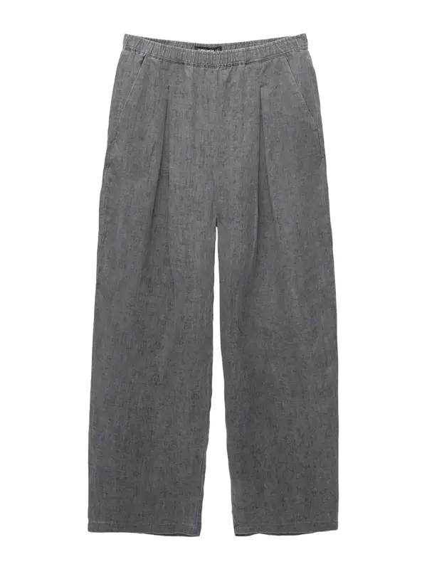 Pull&Bear Pull&Bear Hlače z naborki  dimno modra