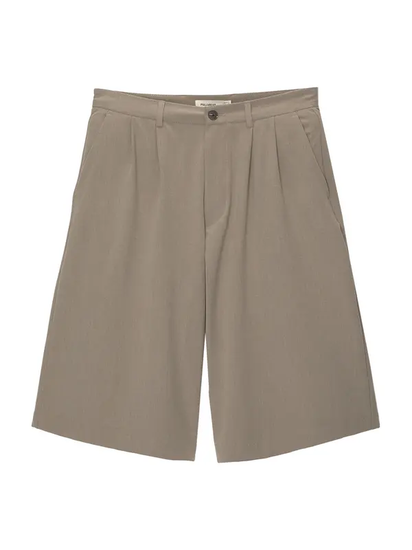 Pull&Bear Pull&Bear Hlače z naborki  siva