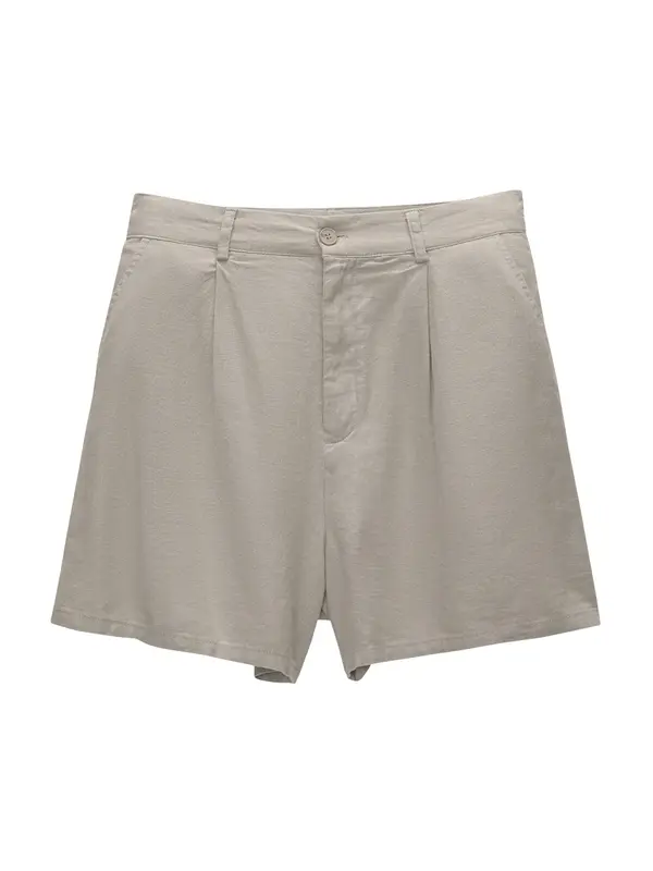 Pull&Bear Pull&Bear Hlače z naborki  temno siva
