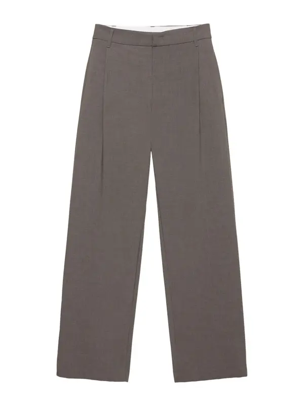 Pull&Bear Pull&Bear Hlače z naborki  temno siva