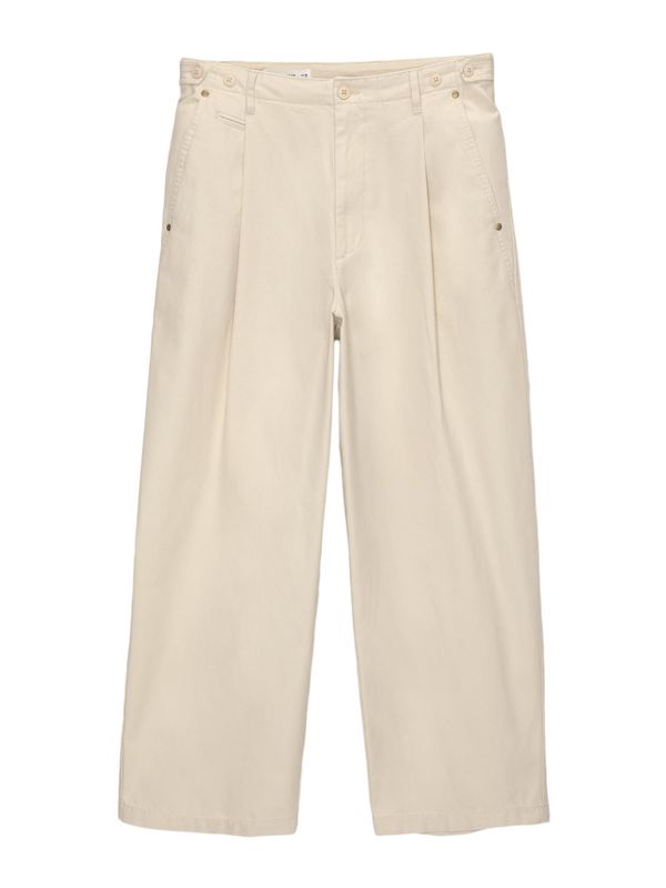 Pull&Bear Pull&Bear Hlače z naborki  volneno bela