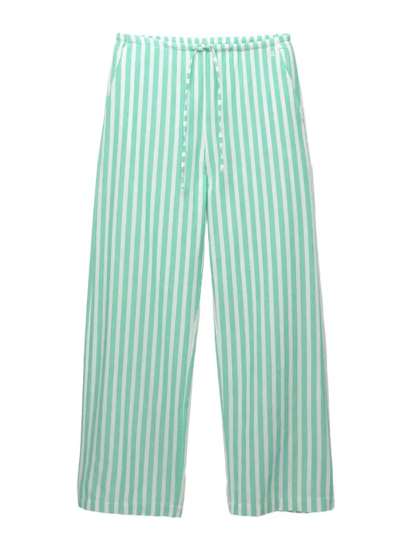 Pull&Bear Pull&Bear Hlače  zelena / bela