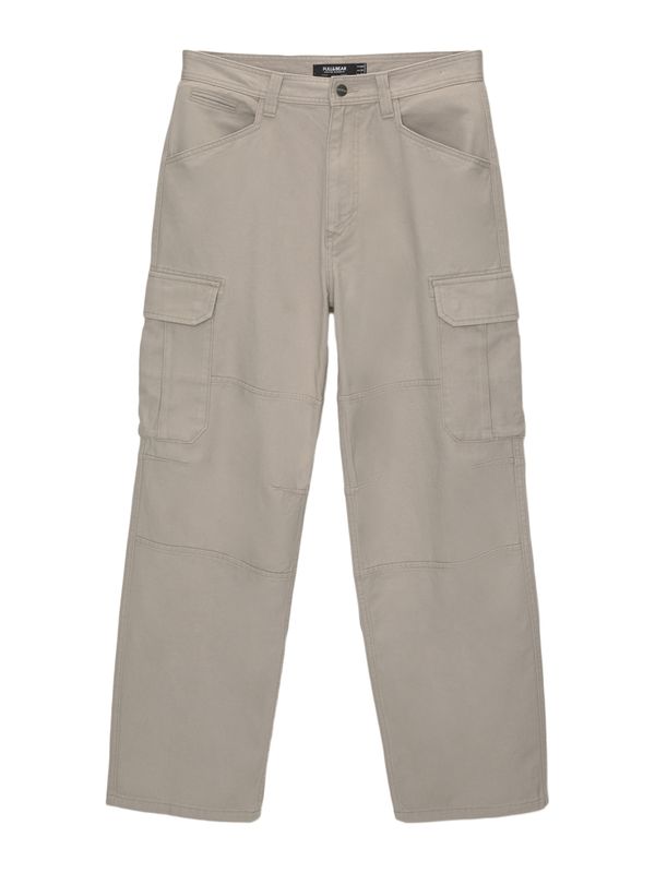 Pull&Bear Pull&Bear Kargo hlače  temno siva