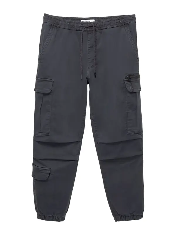 Pull&Bear Pull&Bear Kargo hlače  temno siva