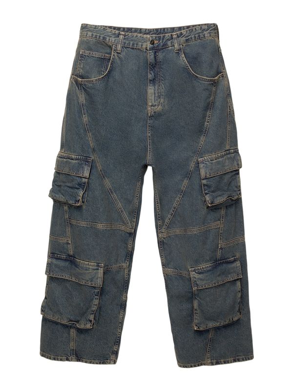 Pull&Bear Pull&Bear Kargo kavbojke  moder denim