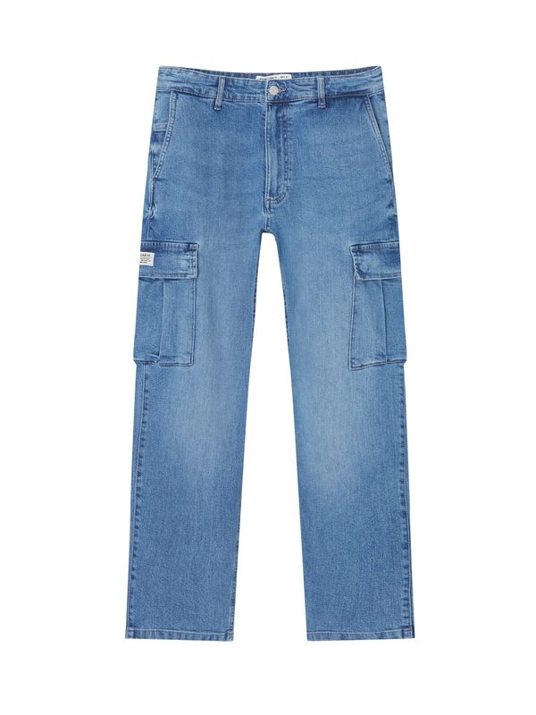 Pull&Bear Pull&Bear Kargo kavbojke  moder denim