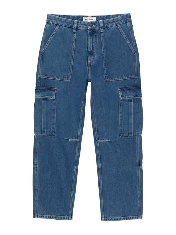 Pull&Bear Pull&Bear Kargo kavbojke  moder denim