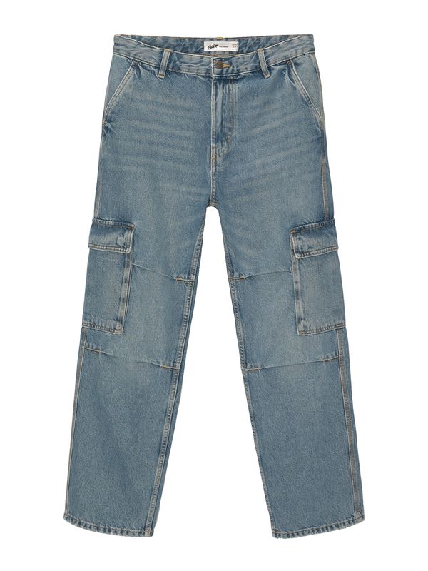 Pull&Bear Pull&Bear Kargo kavbojke  moder denim