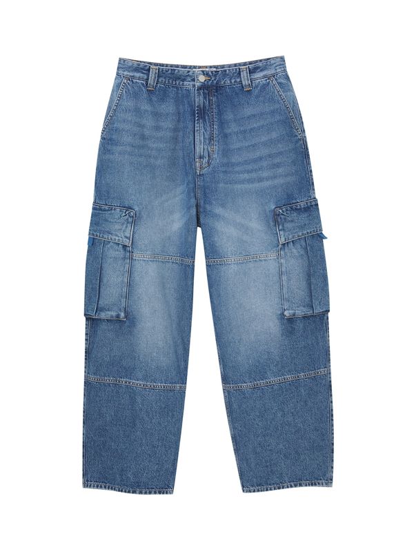 Pull&Bear Pull&Bear Kargo kavbojke  moder denim