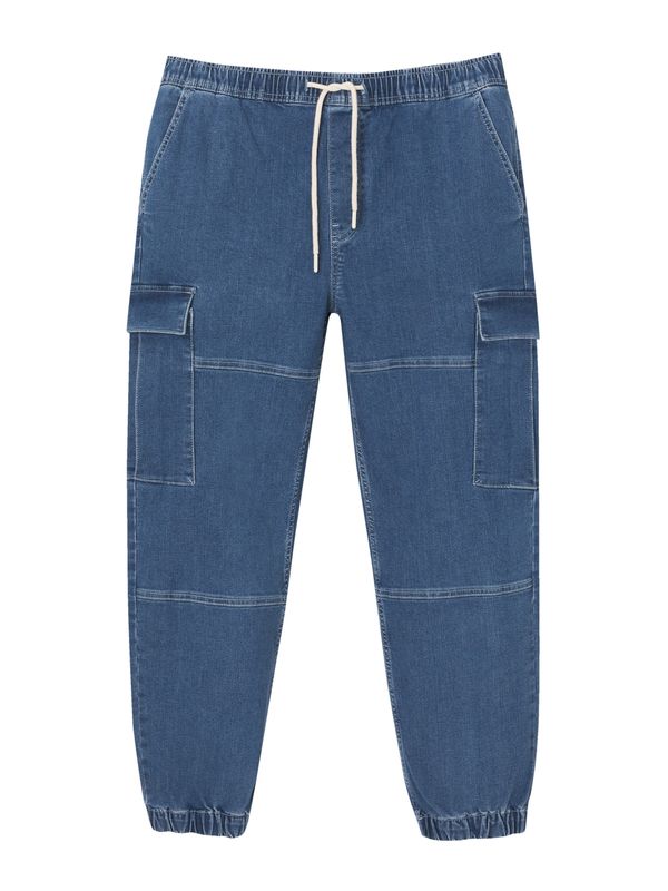 Pull&Bear Pull&Bear Kargo kavbojke  moder denim