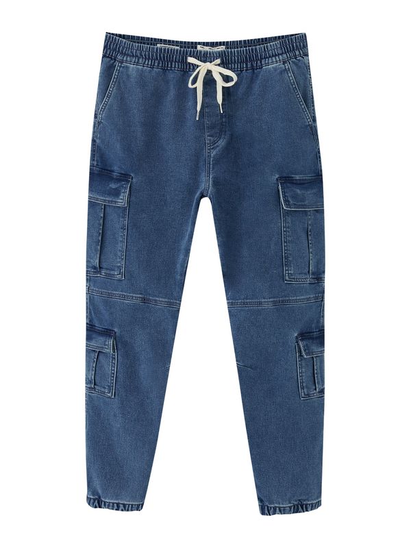 Pull&Bear Pull&Bear Kargo kavbojke  moder denim