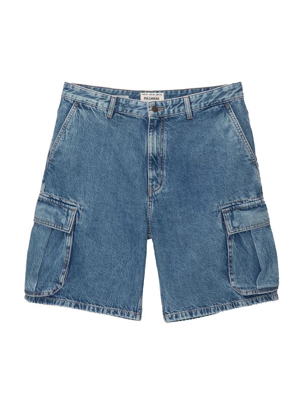 Pull&Bear Pull&Bear Kargo kavbojke  moder denim