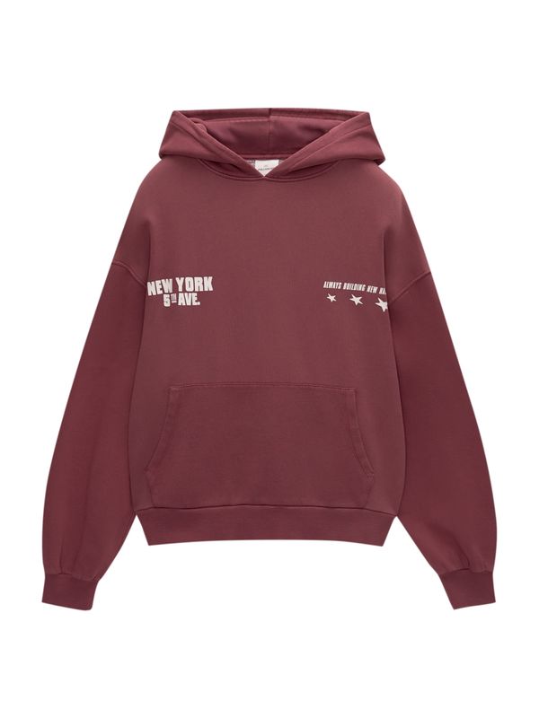 Pull&Bear Pull&Bear Majica  bordo / bela