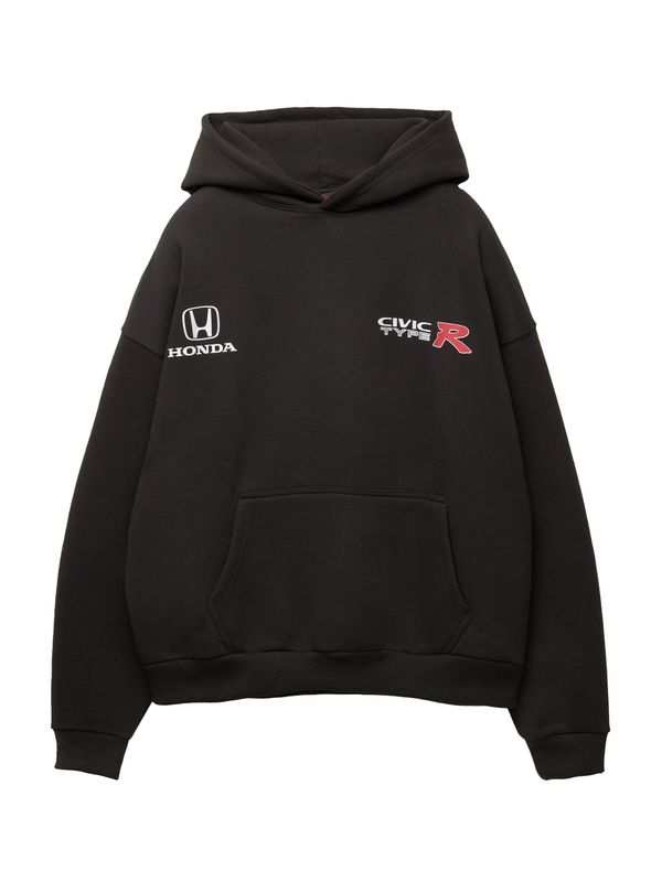 Pull&Bear Pull&Bear Majica 'Civic'  nebeško modra / rdeča / črna / off-bela