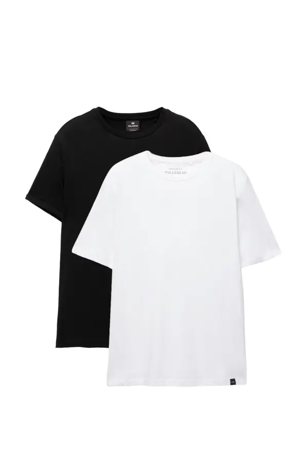 Pull&Bear Pull&Bear Majica  črna / bela