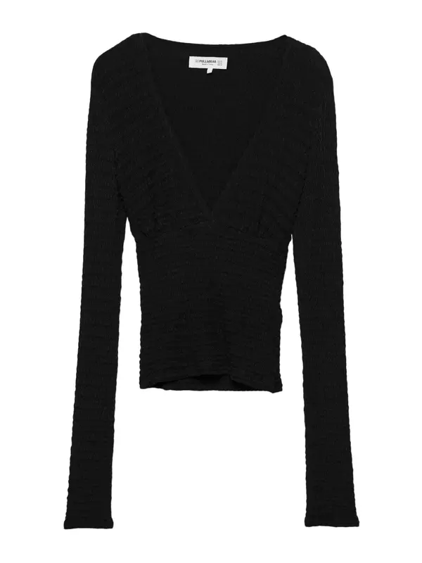 Pull&Bear Pull&Bear Majica  črna