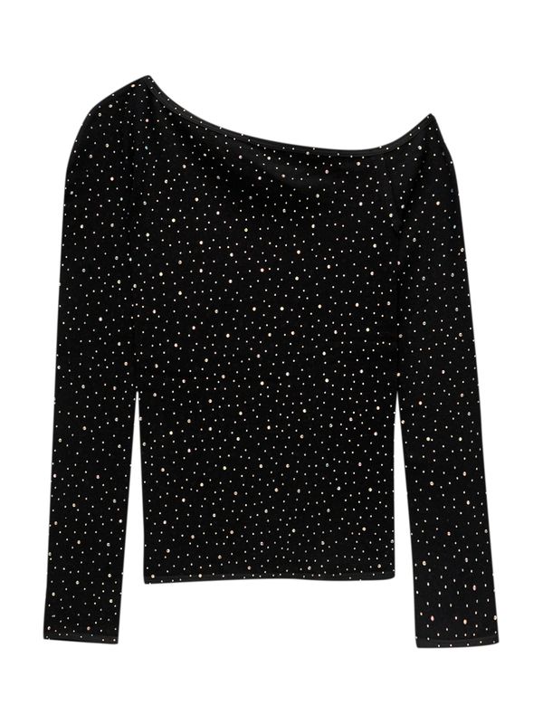 Pull&Bear Pull&Bear Majica  črna / srebrna