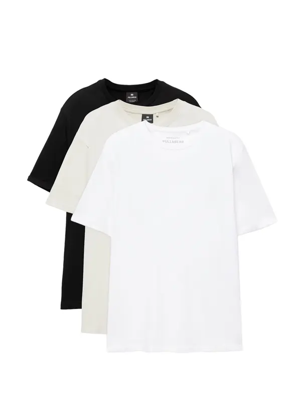 Pull&Bear Pull&Bear Majica  ecru / črna / bela