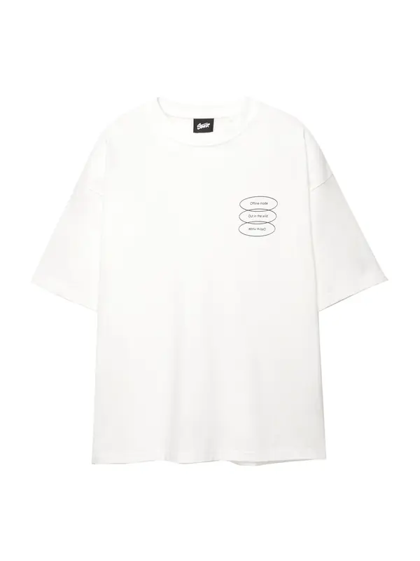 Pull&Bear Pull&Bear Majica 'GHOST MODE'  rosé / črna / bela