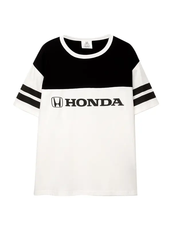 Pull&Bear Pull&Bear Majica 'HONDA'  črna / off-bela
