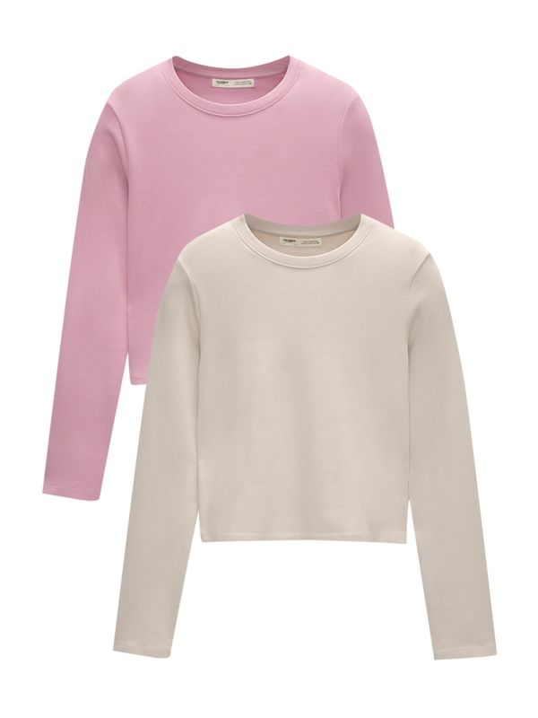 Pull&Bear Pull&Bear Majica  kremna / roza