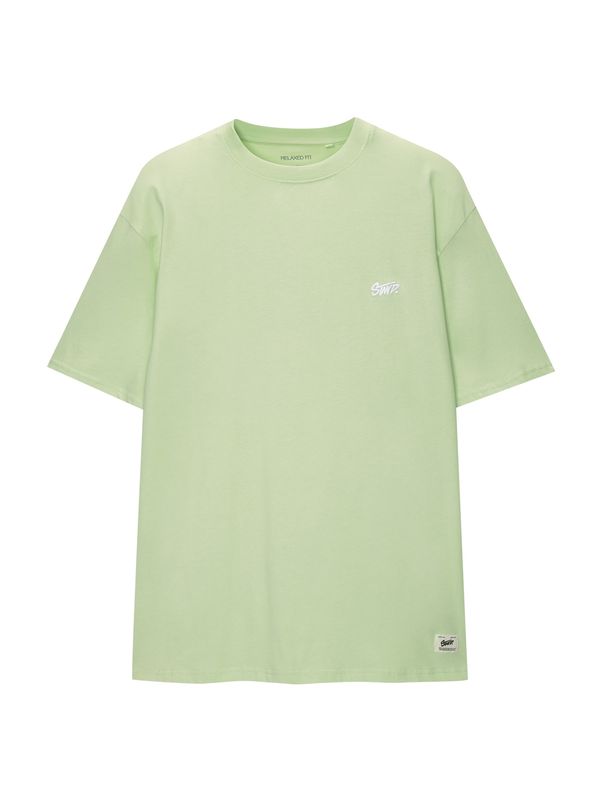 Pull&Bear Pull&Bear Majica  limeta / bela