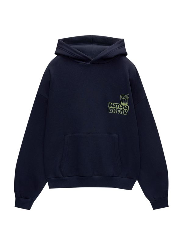 Pull&Bear Pull&Bear Majica 'MATCHA'  mornarska / limeta