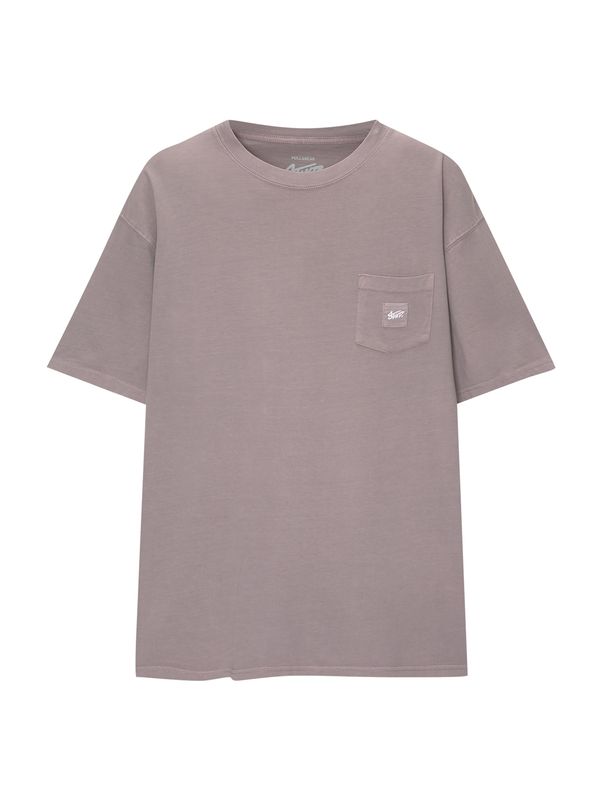 Pull&Bear Pull&Bear Majica  mauve / bela