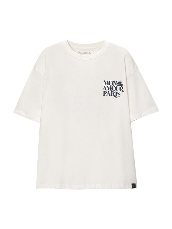 Pull&Bear Pull&Bear Majica  mornarska / bela