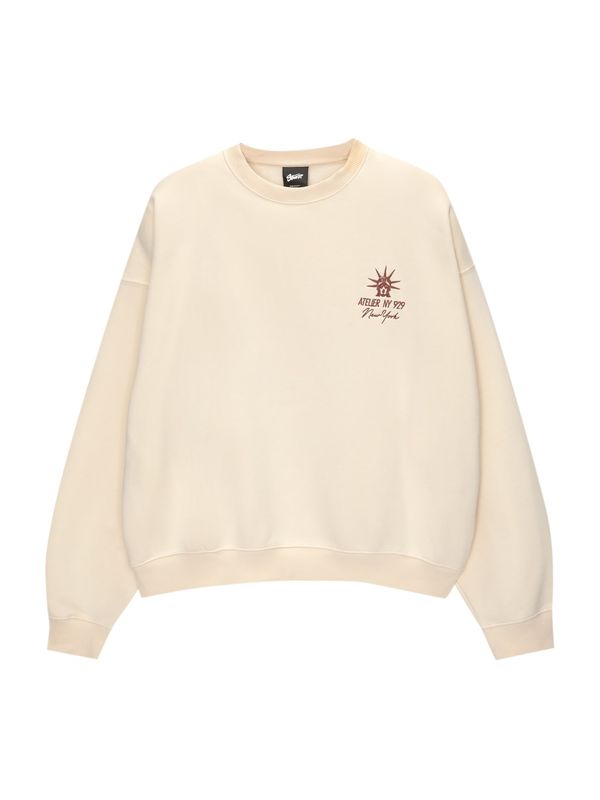 Pull&Bear Pull&Bear Majica 'NEW YORK'  karminsko rdeča / off-bela