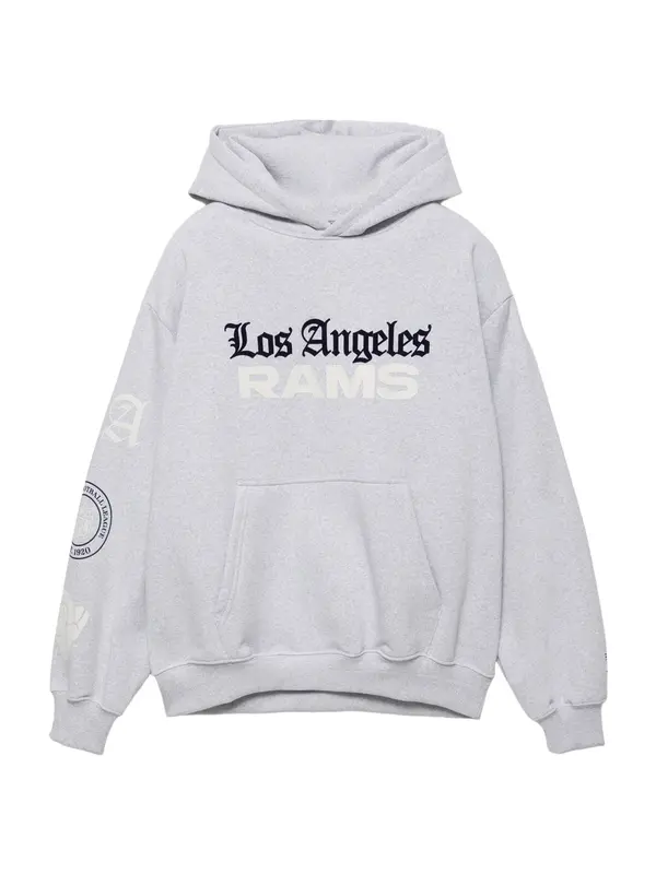 Pull&Bear Pull&Bear Majica 'NFL Los Angeles'  pegasto siva / črna / bela