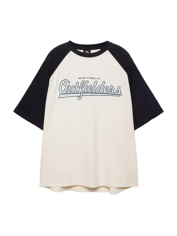 Pull&Bear Pull&Bear Majica 'OUTFIELDERS'  pastelno modra / črna / volneno bela